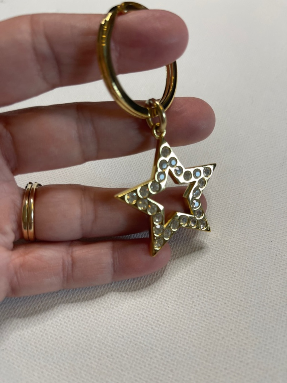 Coach Gold Star Crystal Keychain with Black Coach Pen - Picture 4 of 7